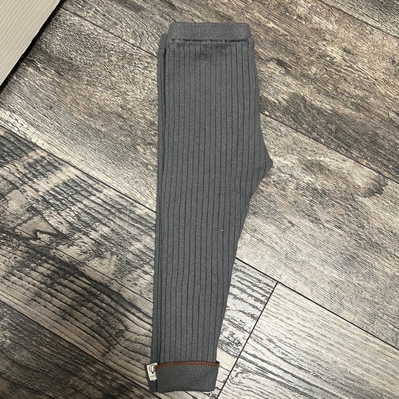 Zara knitwear gray Rib KNIT LEGGINGS 12-18 months used no rips - Picture 6 of 7